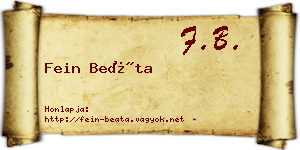 Fein Beáta névjegykártya